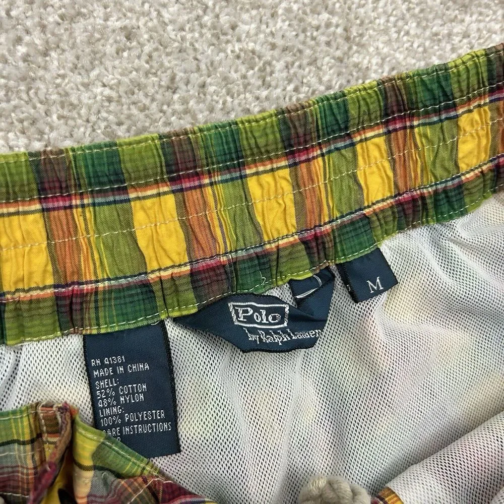 Polo Ralph Lauren Multicolor Mesh Lined Swim Shorts‎ Men's Size Medium Pockets